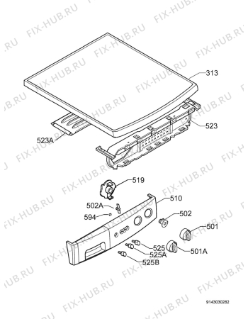 Взрыв-схема стиральной машины Zanussi Electrolux FA6642 - Схема узла Command panel 037